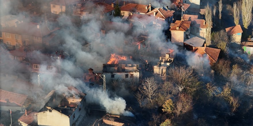 Kütahya'da köyde çöplükte çıkan yangın evlere sıçradı