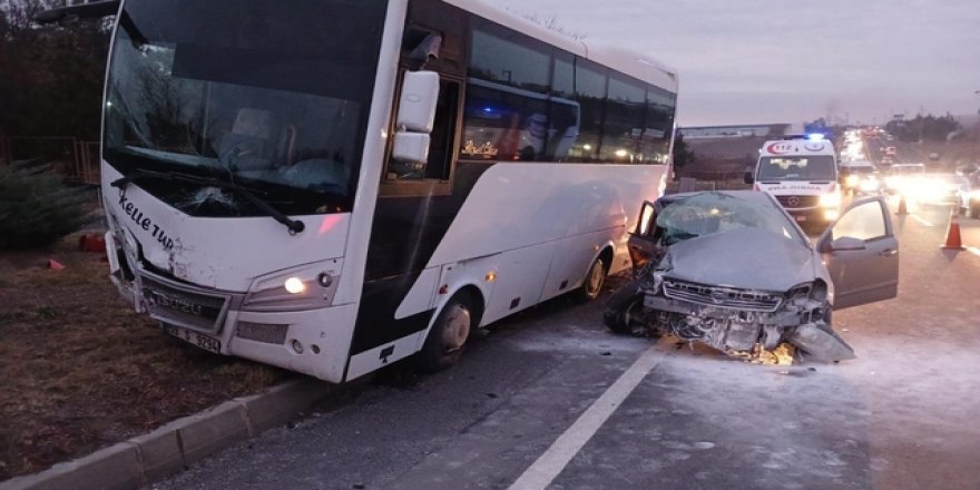 Tekirdağ'da otomobil ile midibüsün çarpışması sonucu 1 kişi öldü, 5 kişi yaralandı