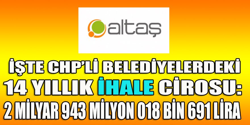 İşte Altaş'ın CHP'li belediyelerdeki ihale cirosu! Altaş, en son hangi çiçeği burnunda CHP'li belediyeye 21B'den merhaba dedi...