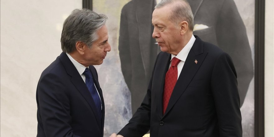 Cumhurbaşkanı Erdoğan, ABD Dışişleri Bakanı Blinken’ı Esenboğa Havalimanı'nda kabul etti