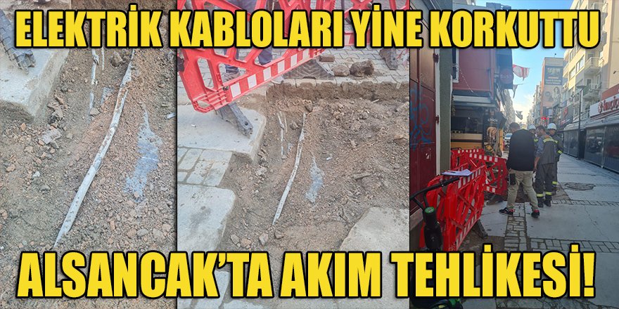 Alsancak Kıbrıs Şehitleri caddesinde akım tehlikesi! Bu defa 20 cm aşağıdan geçen kablo patladı...