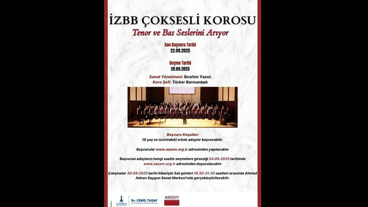 Büyükşehir'den korist, tenor ve bas korist alımı