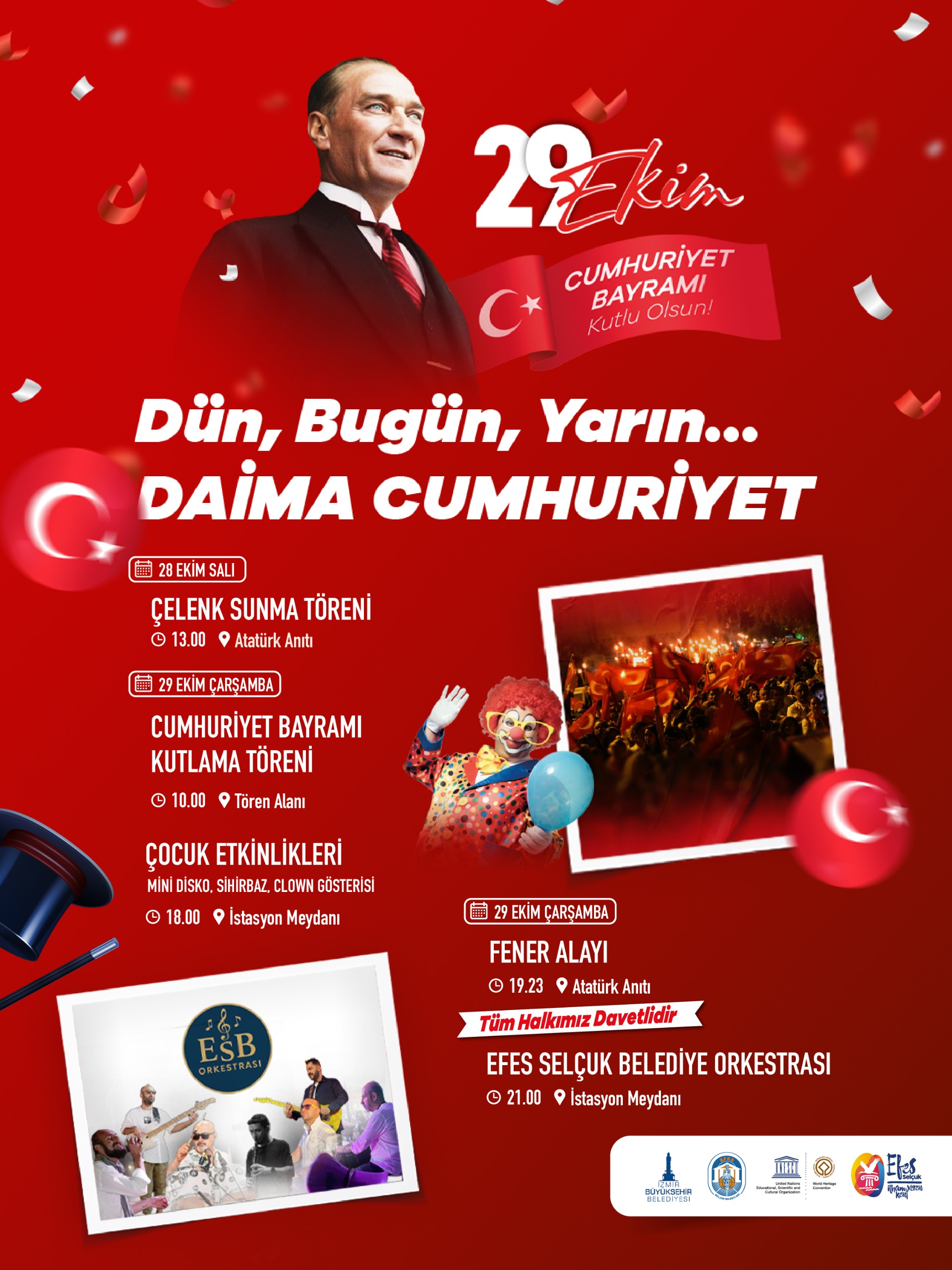 Cumhuriyet coşkusu Efes Selçuk’u sarıyor