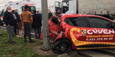Tır sürücü adayının kullandığı araca çarptı: 4 yaralı