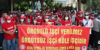 Bayraklı A.Ş işçileri, toplu iş sözleşmesine aykırı uygulamaları protesto etti