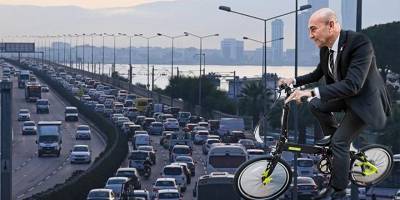 Trafik sorununa bakın nasıl çözüm buldu! Tunç Soyer İzmirlinin aklı ile dalga geçiyor