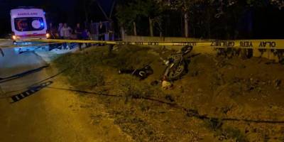 Uşak'ta şarampole devrilen motosikletin sürücüsü hayatını kaybetti