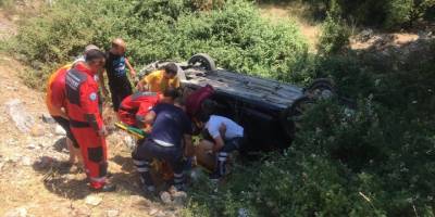 Muğla'da otomobil şarampole devrildi: 5 yaralı