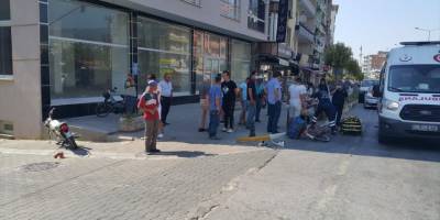 Çine'de 14 yaşındaki çocuğun kullandığı motosiklet bisikletle çarpıştı: 2 yaralı