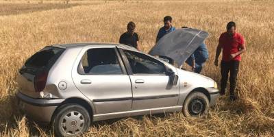Yoldan çıkan otomobil tarlaya uçtu: 3 yaralı