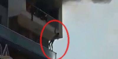 Alevlerin ortasında kaldı! Canını böyle kurtardı