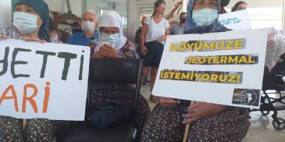 Seferihisar'da jeotermal enerji santrali projesi için düzenlenen toplantı, protestolar nedeniyle yapılamadı