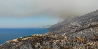 Yanan bölgeler drone ile havadan görüntülendi