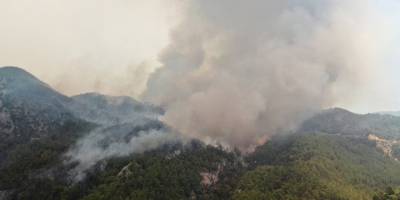 Köyceğiz yangını havadan görüntülendi