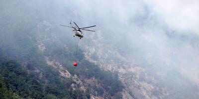 Kazdağları'ndaki orman yangını rüzgârın etkisiyle büyüyor