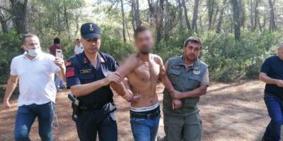 Manavgat'ta ormanı yakmaya çalışan bir kişi suçüstü yakalandı