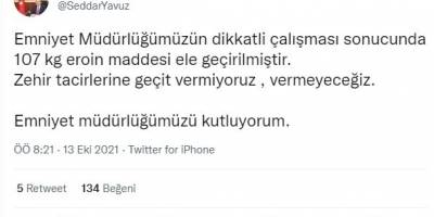 Kocaeli'de 107 kilogram eroin yakalandı