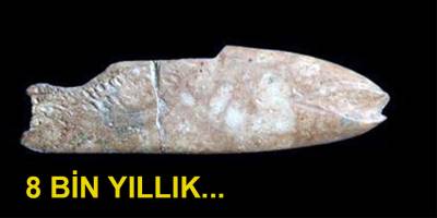 İzmir'de 8 bin yıl öncesine ait balık figürlü alet bulundu