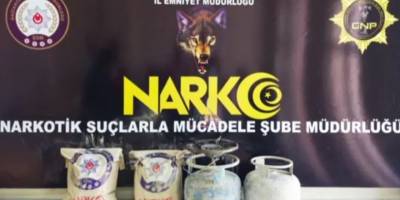 Piknik tüplerine gizlenmiş 8 kilo eroin ele geçirildi