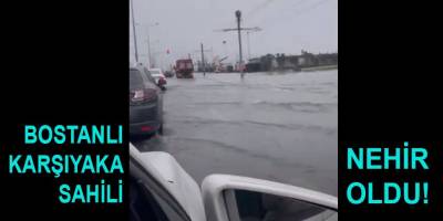 Son dakika: Lodos, Bostanlı-Karşıyaka sahil bandını nehire dönüştürdü!