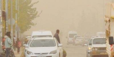 Suriye sınırında toz bulutu