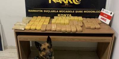 Konya’da polisin operasyonunda 23 kilo eroin ele geçirildi