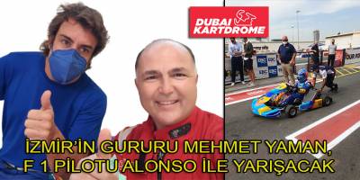 İzmir'in gururu Go-Kart Pilotu Milli Sporcu Mehmet Yaman, dünyaca ünlü F1 Pilotu Fernando Alonso ile yarışıyor...