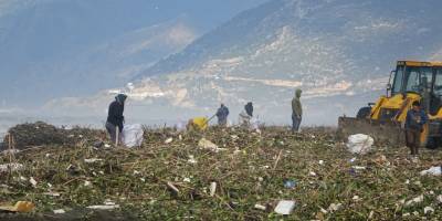 Sahile vuran odunlar kışlık yakacakları oldu