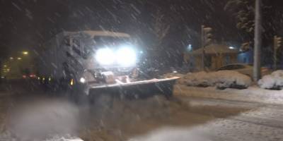 Bafra'da yoğun kar yağışı