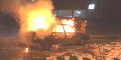 Araç yandı şoförü kayıp