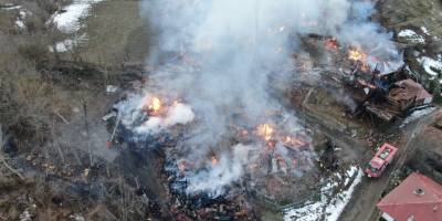 Alevlere teslim olan köy havadan görüntülendi