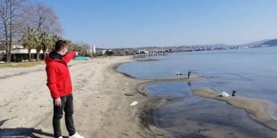 Erdek’te korkutan görüntü deniz çekildi