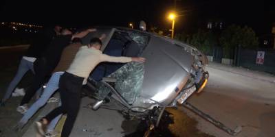 Takla atan otomobil sürücüsü alkollü ve ehliyetsiz çıktı: Binlerce lira ceza yedi