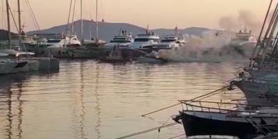 Bodrum’da tekne alev alev yandı