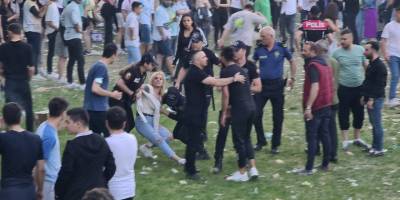 Gençlik festivalinde yumruk ve tekmeler havada uçuştu