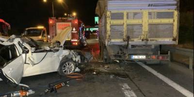 TEM Otoyolu'nda feci kaza:1 ölü, 1 yaralı