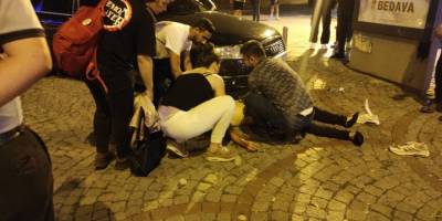 Şehrin göbeğinde bıçaklı kavga çıktı, 1 kişi yaralandı