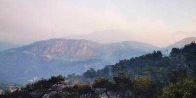 Datça'da günün ilk ışıkları ile birlikte orman yangınına havadan müdahale yeniden başladı