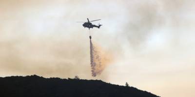 Datça yangınına sabahın ilk ışıkları ile havadan müdahale başladı