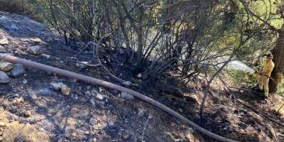 Kazdağları eteklerinde iki ayrı zeytinlik alanda çıkan yangın, ormana sıçramadan söndürüldü