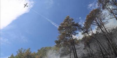 Marmaris'te çıkan orman yangınına müdahale ediliyor