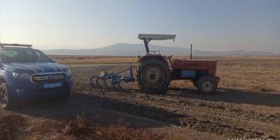 Suları çekilen Marmara Gölü’nde arazi işgali denetimi