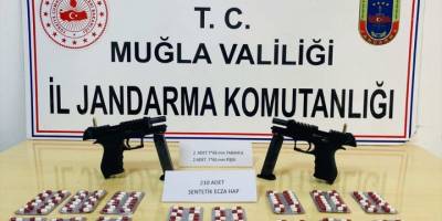 Muğla'da sentetik uyuşturucu ve tabanca ele geçirildi