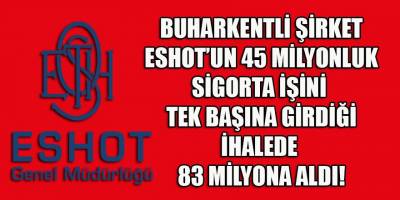 Buharkentli şirket, ESHOT'un yaklaşık maliyeti 45 milyon olan sigorta ihalesini 37 milyon üstüne koyarak 83 milyondan kazandı!