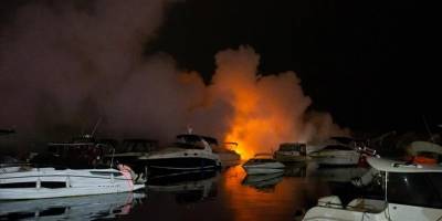 Kadıköy Caddebostan limanında 6 tekne yandı