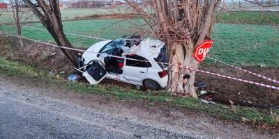 Denizli'de devrilen otomobildeki 1 kişi öldü, 2 kişi yaralandı