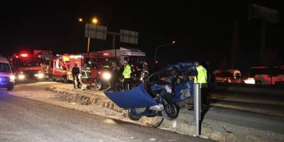 Uşak'ta tır ile otomobilin çarpışması sonucu 1 kişi öldü, 3 kişi yaralandı