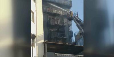 Pendik'te 7 katlı otelde yangın çıktı