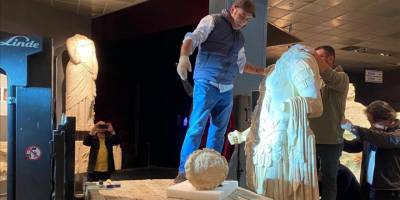 ABD'den getirilen "tetrarkh heykel başı" yeniden gövdesiyle buluştu