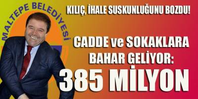 CHP'li Kılıç, suskunluğunu bozdu, muhtelif cadde, kaldırım ve sokakları yeniliyor: 385 Milyon